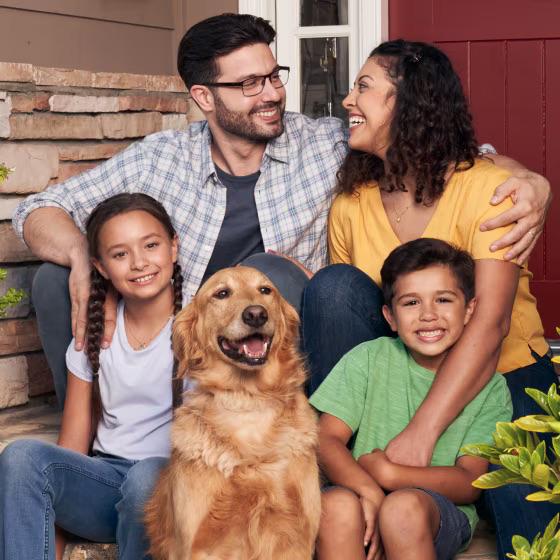 Family with pet using CareCredit